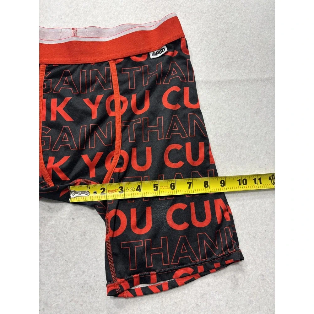 PSD Boxer Briefs Mens Medium Black Thank You Graphic Funny Stretch Underwear